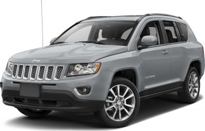 Front angle view of a compact SUV with prominent grille and alloy wheels