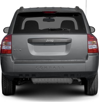 Rear view of an SUV with 4x4 badge and rear windshield wiper