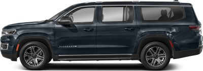 Side profile of large SUV with long wheelbase and alloy wheels