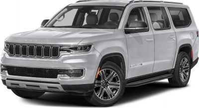 SUV front grille and side profile with wheels and running boards