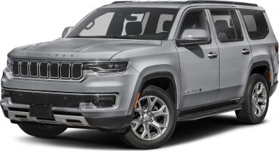 Front and side view of SUV with chrome seven-slot grille and LED headlights