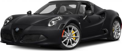 Convertible sports car front view with distinctive headlights and alloy wheels.