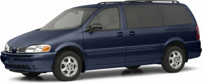 Dark blue minivan side profile with sliding doors and aerodynamic design