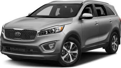 Silver midsize SUV front-side view with distinctive headlights and grille.