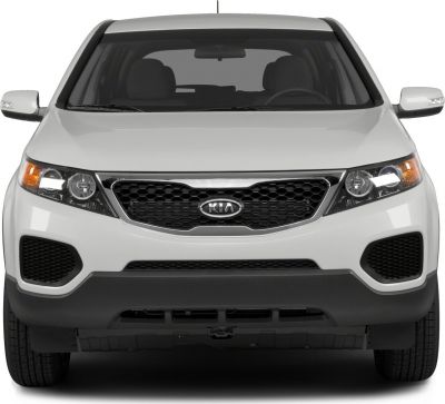 Front view showing grille, headlights, and mirrors of SUV