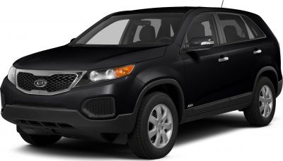 Front-side view of a black SUV with distinctive grille and headlights