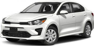 Front three-quarter view of facelifted compact sedan with new grille and headlights