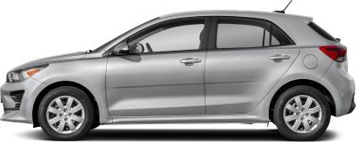 Side profile of a modern hatchback with sleek design and alloy wheels