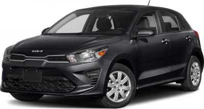 Black modern compact hatchback with alloy wheels and angular headlights