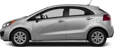 Side view profile of compact five-door hatchback with smooth body lines