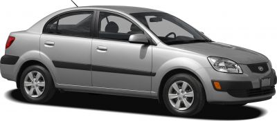 Side profile of a sedan with silver alloy wheels and black side trim