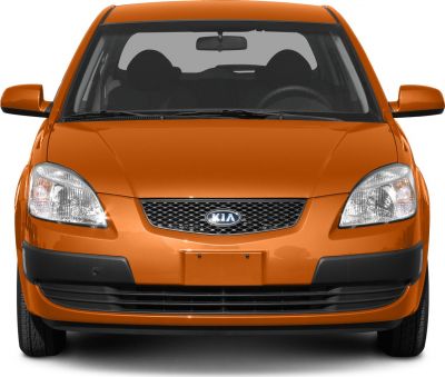 Front view of a compact hatchback with distinct grille and headlights