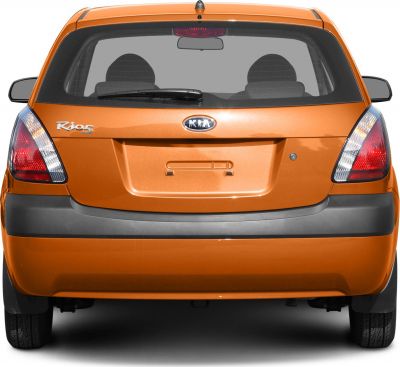 Rear hatchback view with clear tail lights and rear wiper