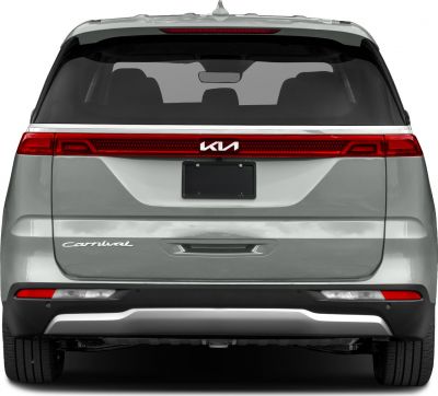 Rear view with continuous LED tail light bar and rear bumper.