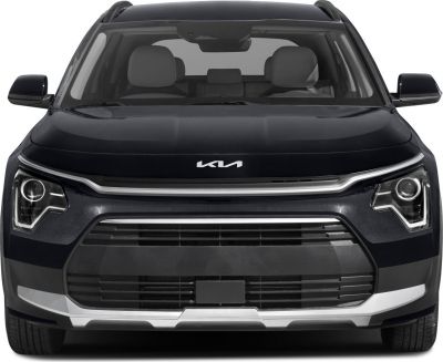 Front view with unique headlights and grille design