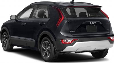 Rear side view with vertical tail lights and roof spoiler