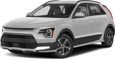 Front and side view with modern headlights and aerodynamic design