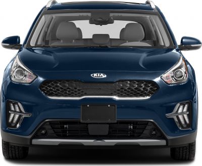 Front view showing Tiger Nose grille and triple LED fog lights