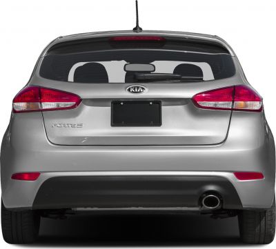 Rear view with tail lights, hatchback window, and single exhaust