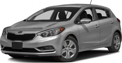 Silver hatchback with front grille and side profile