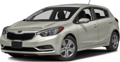 Front-side hatchback view with headlights, grille, wheels, and side mirrors