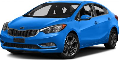 Blue hatchback with prominent headlights and alloy wheels