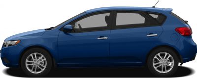 Blue five-door hatchback with alloy wheels and modern door handles