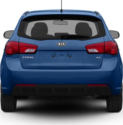 Rear hatchback view with notable LED tail lights and rear window wiper