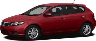 Red five-door hatchback with alloy wheels and tinted windows