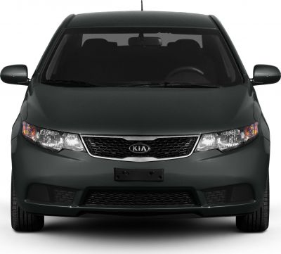 Front view with grille and headlight design