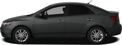 Side profile of a four-door sedan with alloy wheels