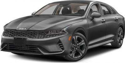 Front angle with sleek grille and distinctive LED headlights.