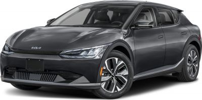 Front LED headlights and alloy wheels on sleek electric SUV