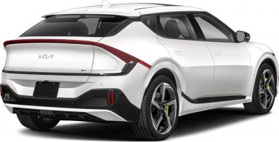 Rear and side view of facelift electric SUV with continuous taillight and sporty wheels