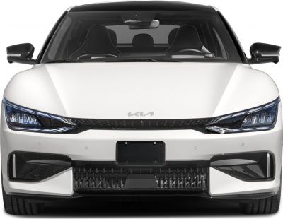 Sharp headlights and aerodynamic front grille with sleek design.