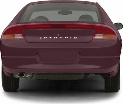 Rear view with distinct taillights and exhaust pipe