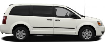 Side profile of a minivan with sliding doors and alloy wheels