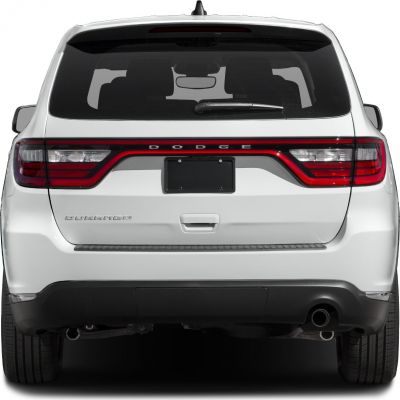 Rear view with racetrack LED tail lights and Dodge branding