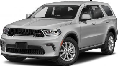 Front 3/4 view showing SUV headlights, grille, and alloy wheels