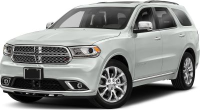 White SUV with prominent grille and modern headlights