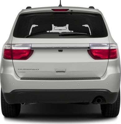 Rear view with distinctive taillights and rear window wiper