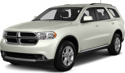 White SUV with large front grille and silver alloy wheels