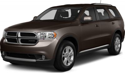 Front-side view of a mid-size SUV with prominent grille and headlight cluster