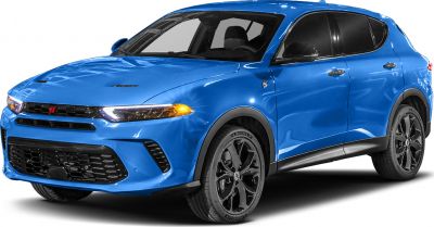 Blue compact SUV with LED headlights and black alloy wheels, front angled view