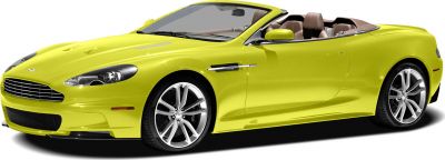 Yellow convertible sports car with alloy wheels and brown leather interior
