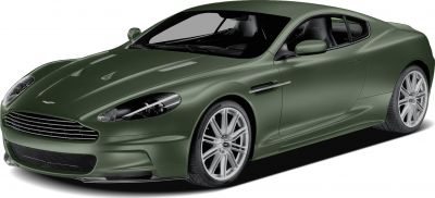 Green sports coupe front side view with detailed alloy wheels