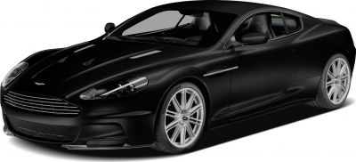 Black sporty coupe with aerodynamic front and detailed wheels