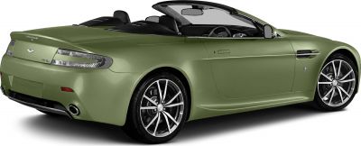 Convertible sports car rear and side view with alloy wheels