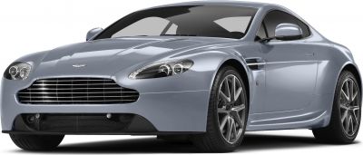 Sleek front grille and dual projector headlights of a sports coupe