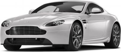 Front view of a sports coupe with sleek headlights and alloy wheels